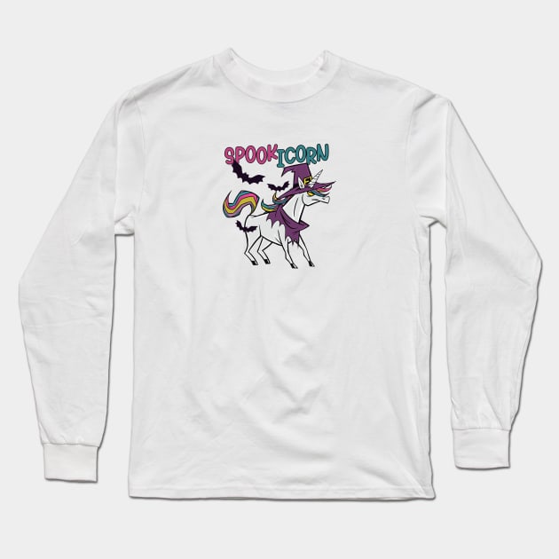 Spookicorn | Unicorn Witch Halloween Long Sleeve T-Shirt by SLAG_Creative